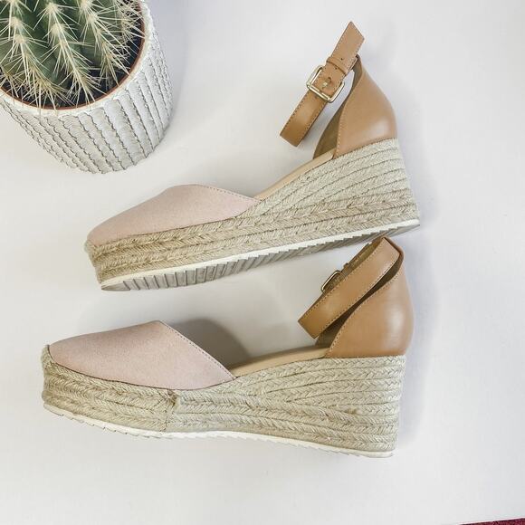 Nine West pink and brown espadrille wedges size 9 - Picture 4 of 7